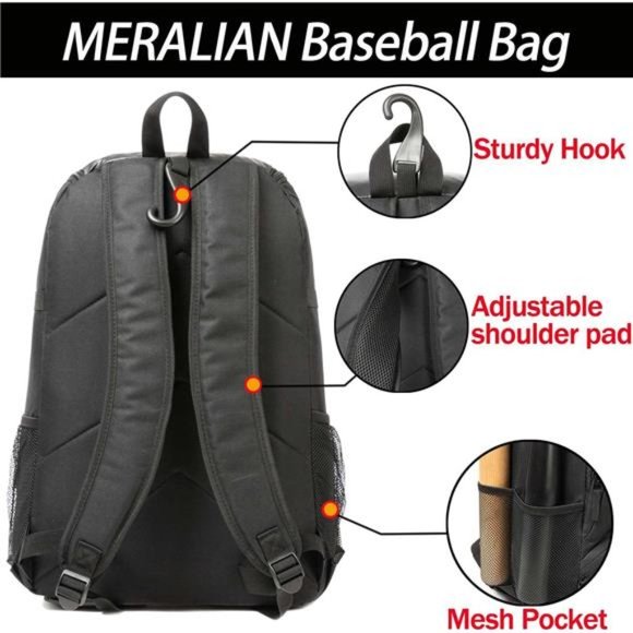 HMLIN Baseball Bag,Baseball Backpack, Softball Bat Bag with  Baseball Bag for Baseball, Lightweight Softball Bag with Shoe Compartment